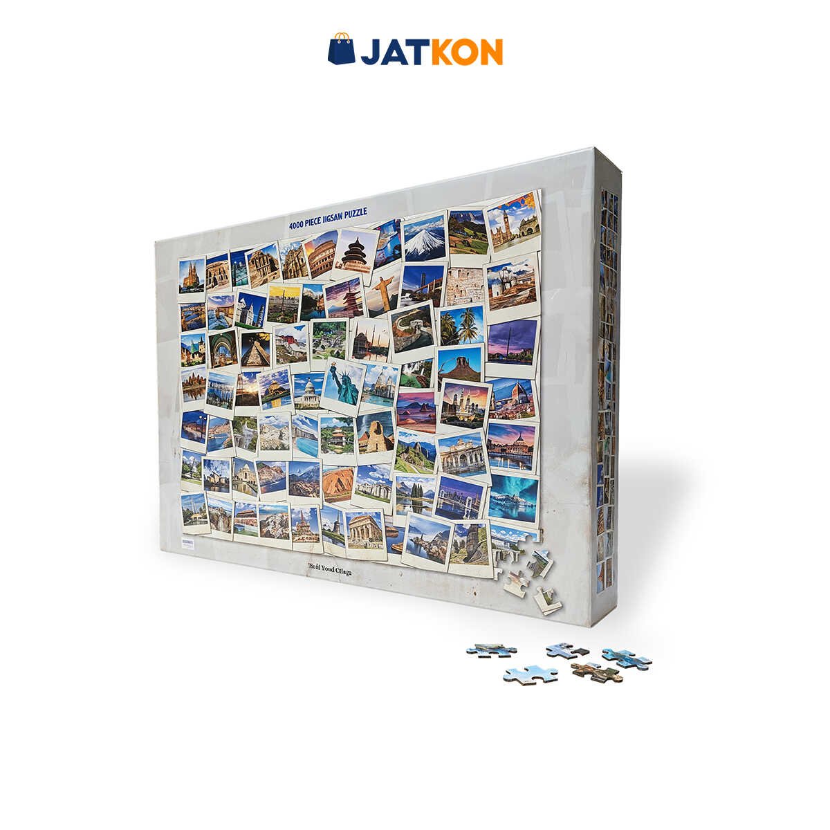 Rompecabezas gigante de 4000 piezas con diseño collage de viajes alrededor del mundo